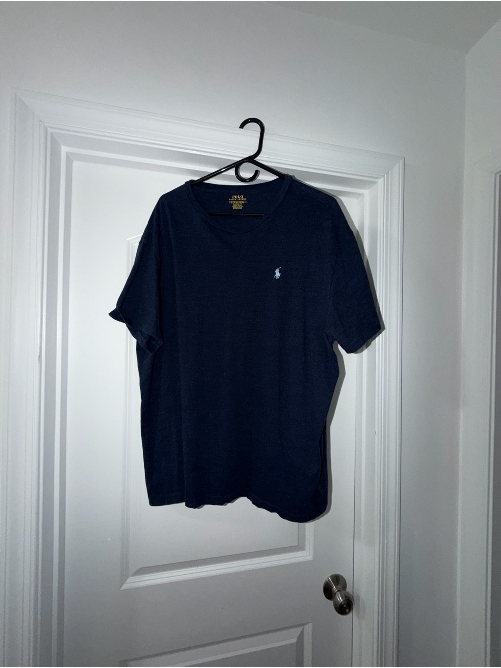 Polo by Ralph Lauren Navy Short-Sleeve V-Neck Tee with Light Blue Pony